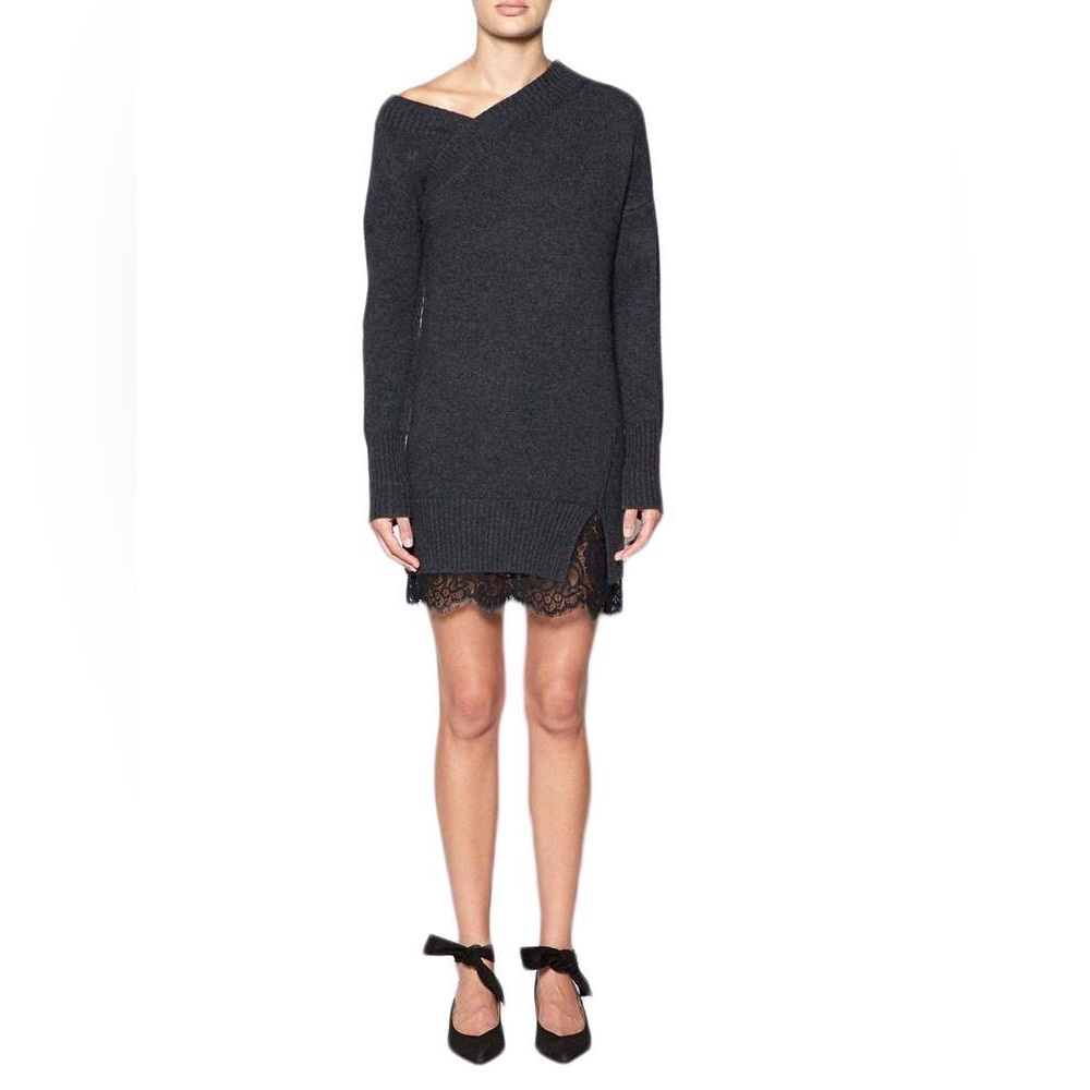 BROCHU WALKER Asymetrical Sweater Dress Wool Cashmere